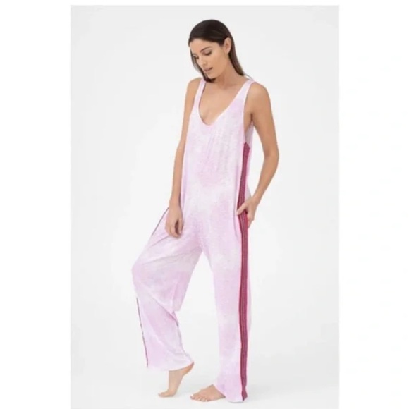 • PITUSA • Women’s TIE DYE JUMPSUIT pink whit standard Petite / Small - Picture 1 of 4